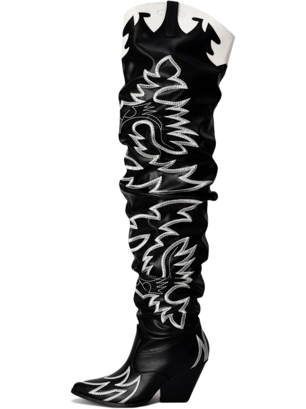 Stylish Western Thigh High Cowboy Boots for Women - Chunky Block Heel Fashion